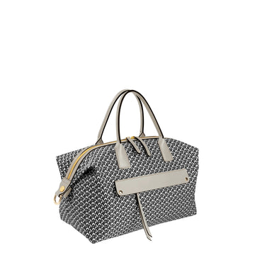 Textured Nylon Leather Trim Multi-Wear Tote Bag