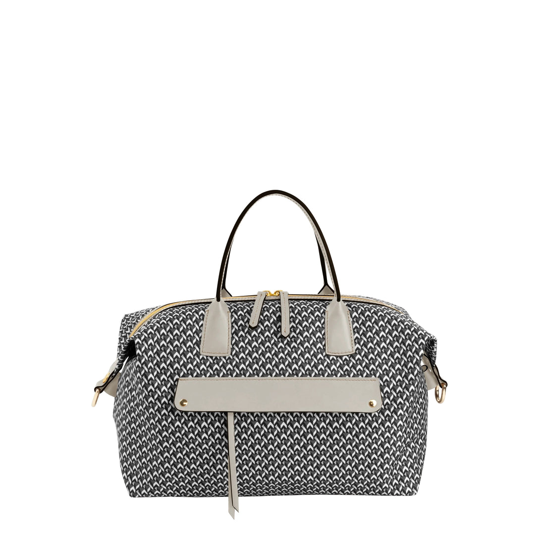 Textured Nylon Leather Trim Multi-Wear Tote Bag